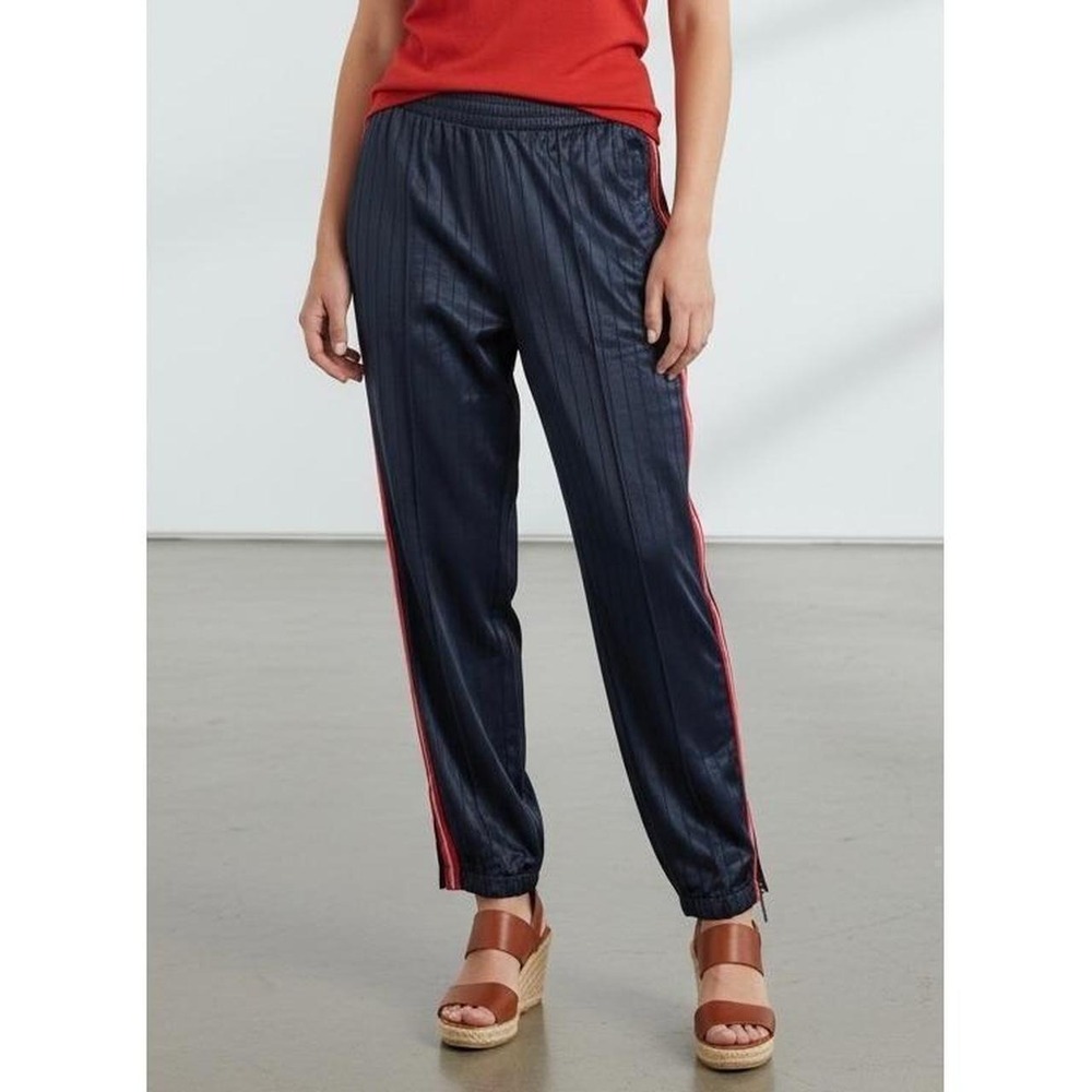 Rag & Bone Navy Blue Red Stripe Track Pants Joggers Split Hem Size S